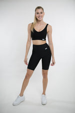 Black Luxe Seamless Ribbed Biker